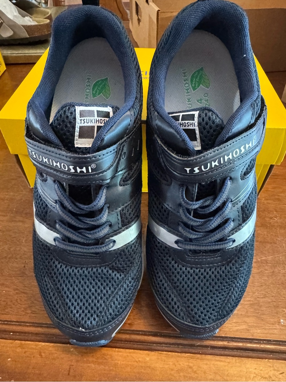 Tsukihoshi Navy Blue Kids Breathable Sneakers with Reflective Stripe